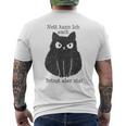 Nett Kann Ich Auch Bringt Aber Nix Cat Fun Gray S T-Shirt mit Rückendruck