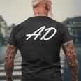 Ad Initials First Name A Last Name D All Names With A T-Shirt mit Rückendruck Geschenke für alte Männer