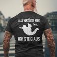 Alleerrückt Hier Skydiving Skydive S T-Shirt mit Rückendruck Geschenke für alte Männer