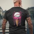 Baseball Drip Boys Ice Cream Cone Drip Baseball Men's T-shirt Back Print Gifts for Old Men