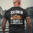 Bin In Rente Ich Muss Gar Nix Pferd Rentner Ruhestand T-Shirt mit Rückendruck Geschenke für alte Männer