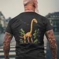 Brachiosaurus Dinosaur Motif Illustration Brachiosaurus T-Shirt mit Rückendruck Geschenke für alte Männer