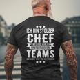 Chef Saying Ich Bin Stolzer Chef Eines Fantastische Teams S T-Shirt mit Rückendruck Geschenke für alte Männer