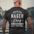 Damen Das Ist Ein Hagen Ding Du Würdest Es Nichterstehenorname Mit-Ausschnitt T-Shirt mit Rückendruck Geschenke für alte Männer