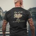 Damen Das Ist Ein Steffen Ding Lustiges Familie Steffen Mit-Ausschnitt T-Shirt mit Rückendruck Geschenke für alte Männer