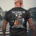 Damen Das Ist Was Ich Mache Ich Pet Cats Ich Spiele Gitarren & Ich Weiß Dinge Mit-Ausschnitt T-Shirt mit Rückendruck Geschenke für alte Männer