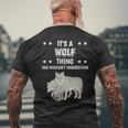 Damen Ist So Ein Wolf Ding Lustiger Spruch Wölfe Mit-Ausschnitt T-Shirt mit Rückendruck Geschenke für alte Männer