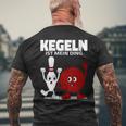 Damen Lustige Kugel & Kegel I Kegeln I Kegeln Ist Mein Ding Mit-Ausschnitt T-Shirt mit Rückendruck Geschenke für alte Männer