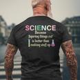 Damen Wissenschaft Weil Es Lehrer Lustig Und Cool Ist Dinge Herauszufinden Mit-Ausschnitt T-Shirt mit Rückendruck Geschenke für alte Männer