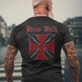 Deusult Helmet Templar Order Templar Holy Cross T-Shirt mit Rückendruck Geschenke für alte Männer