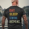 Eat Sleep Swim Repeat Schwimmer Schwimmen T-Shirt mit Rückendruck Geschenke für alte Männer