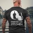 Erkenne Die Zeichen Wkekatze Schattenspiel Cats T-Shirt mit Rückendruck Geschenke für alte Männer