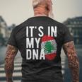 It's In My Dna Lebanon Flag Fingerprint T-Shirt mit Rückendruck Geschenke für alte Männer