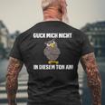 Guck Mich Nicht In Diesem Ton An Eule Slogan Fun T-Shirt mit Rückendruck Geschenke für alte Männer