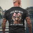 Guck Mich Nicht In Diesem Ton An Huhn Spruch T-Shirt mit Rückendruck Geschenke für alte Männer