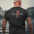 Heartbeat Portuguese Flag Portugal T-Shirt mit Rückendruck Geschenke für alte Männer