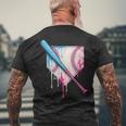 Ice Cream Drip Baseball Bat Home Plate With Sprinkles Drip Men's T-shirt Back Print Gifts for Old Men