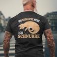 Ich Schnarche Nicht Ich Schnurre Katzen Official Sleep T-Shirt mit Rückendruck Geschenke für alte Männer