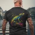 Lizard Lizard Colourful Colour Animal Favourite Animal Fan T-Shirt mit Rückendruck Geschenke für alte Männer