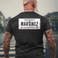 Martinez Last Name Puerto Rico License Plate T-Shirt mit Rückendruck Geschenke für alte Männer