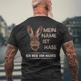 Mein Name Ist Hase Ich Weißon Nichts My Name Is Rabbit T-Shirt mit Rückendruck Geschenke für alte Männer