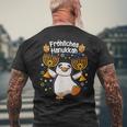 Penguin Hanukkah Menorah Happy Hanukkah T-Shirt mit Rückendruck Geschenke für alte Männer