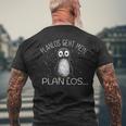 Planlos Geht Mein Plan Los Lustiger T-Shirt mit Rückendruck Geschenke für alte Männer