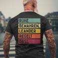 Ruhe Behalten Regelt The Saying In Retro Colours S T-Shirt mit Rückendruck Geschenke für alte Männer