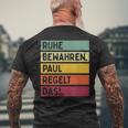 Ruhe Bewahren Paul Regelt Das Spruch In Retro Colours T-Shirt mit Rückendruck Geschenke für alte Männer