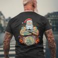 Tattoo Santa Biker Santa Claus Christmas Beer Belly Xmas Tank Top Men's Back Print T-Shirt Gifts for Old Men