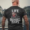 Tattoo Santa Life Behind Bars Biker Santa Shirt Men's Back Print T-Shirt Gifts for Old Men