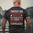 Vorsicht Das Tischtennis Spielen Ping Pong T-Shirt mit Rückendruck Geschenke für alte Männer