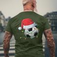 Christmas Soccer In Santa Hat Wrapped In Holiday Lights Men's T-shirt Back Print Gifts for Old Men