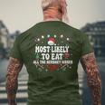Most Likely To Eat All The Hershey Kisses Christmas Men's T-shirt Back Print Gifts for Old Men