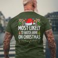 Most Likely To Watch Anime On Christmas Cool Anime Christmas Men's T-shirt Back Print Gifts for Old Men