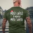 Most Likely To Workout With Santa Christmas Matching Family Men's T-shirt Back Print Gifts for Old Men