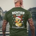 Reindeer Was Out Sold Christmas Elk Slogan T-Shirt mit Rückendruck Geschenke für alte Männer