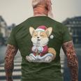 Santa Dog Boba Bubble Tea Christmas Corgi Lover Xmas Men's T-shirt Back Print Gifts for Old Men