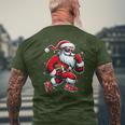 Santa Playing Football Boys Christmas Football Players Men's T-shirt Back Print Gifts for Old Men