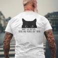 Cat Leute Da Draußen Cat French Language T-Shirt mit Rückendruck Geschenke für alte Männer