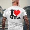 Ich Liebe Mila German Langu Gray T-Shirt mit Rückendruck Geschenke für alte Männer