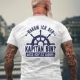 Warum Ich Der Kapänn Bin Weil Ich Es Kann Boat Rider Gray T-Shirt mit Rückendruck Geschenke für alte Männer