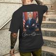 Barack Obama Signature And Portrait T-Shirt mit Rückendruck Geschenke für Ihn