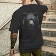 Bear Animal Motif Blue Eyes Illustration Bear Men's T-shirt Back Print Gifts for Him