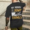 Damen Cliff Jump Mein Hobby Iston Dingen Zu Springen Klippenspringen Mit-Ausschnitt T-Shirt mit Rückendruck Geschenke für Ihn