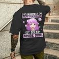 Damen Das Würdest Du Nichterstehen Ist So Ein Anime Ding Mit-Ausschnitt T-Shirt mit Rückendruck Geschenke für Ihn