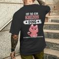 Damen Katzen Sachen Ist So Ein Katzen Ding Katzen Mit-Ausschnitt T-Shirt mit Rückendruck Geschenke für Ihn