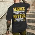 Damen Wissenschaft Weil Es Besser Ist Dinge Herauszufinden Lustige Wissenschaft Mit-Ausschnitt T-Shirt mit Rückendruck Geschenke für Ihn