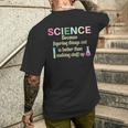 Damen Wissenschaft Weil Es Lehrer Lustig Und Cool Ist Dinge Herauszufinden Mit-Ausschnitt T-Shirt mit Rückendruck Geschenke für Ihn