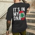 It's In My Dna Lebanon Flag Fingerprint T-Shirt mit Rückendruck Geschenke für Ihn